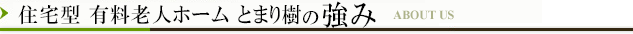 有料老人ホーム　とまり樹（とまりぎ）の強み